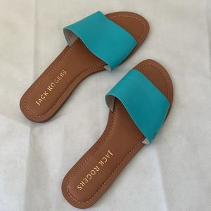 Jack Rogers Turquoise Slide Sandals